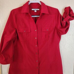 Croft & Barrow Red Button Up Blouse